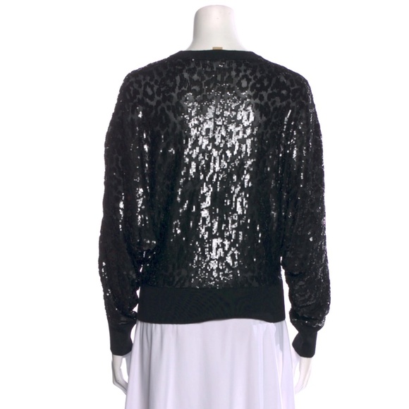MICHAEL KORS COLLECTION Animal Print Crew Neck Sequin Sweater Size: XS - Picture 3 of 3